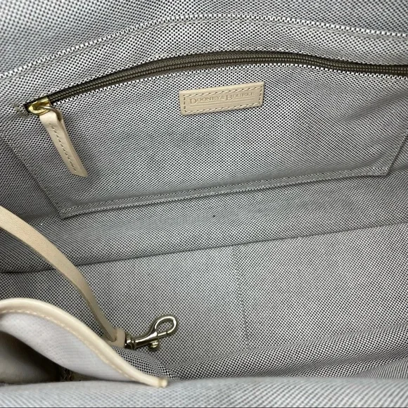 Dooney & Bourke Buckle Satchel Tote Bag Purse ID Card DB Signature Leather Trim - Picture 8 of 13